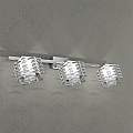 Applique Contemporanea Rubik Metallo Cromo Diffusore Cristallo 3 Luci G9 1126_F3