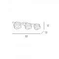 Applique Contemporanea Rubik Metallo Cromo Diffusore Cristallo 3 Luci G9 1126_F3