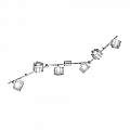 Applique Contemporanea Rubik Metallo Cromo Diffusore Cristallo 6 Luci G9 1126_F6