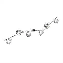 Applique Contemporanea Rubik Metallo Cromo Diffusore Cristallo 6 Luci G9