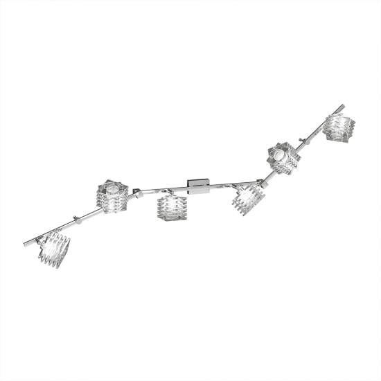 Applique Contemporanea Rubik Metallo Cromo Diffusore Cristallo 6 Luci G9 1126_F6