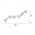 Applique Contemporanea Rubik Metallo Cromo Diffusore Cristallo 6 Luci G9 1126_F6