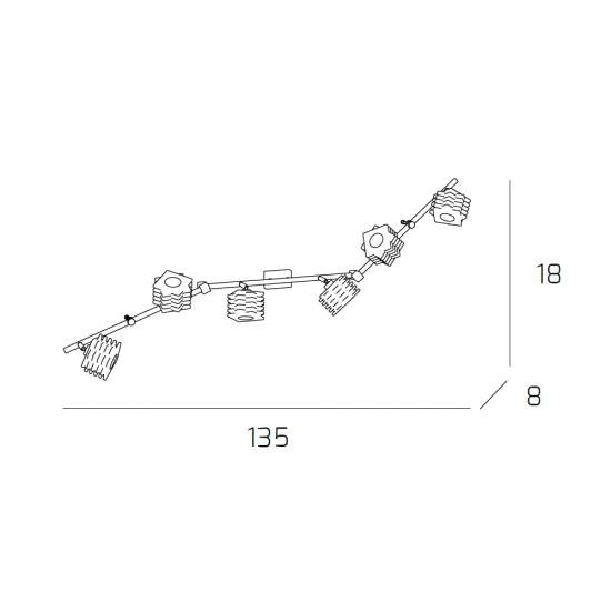 Applique Contemporanea Rubik Metallo Cromo Diffusore Cristallo 6 Luci G9 1126_F6