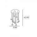 Sospensione Contemporanea Rubik Metallo Cromo Diffusore Cristallo 12 Luci G9 1126_S12