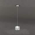 Sospensione Contemporanea Rubik Metallo Cromo Diffusore Cristallo 1 Luce G9 1126_S1