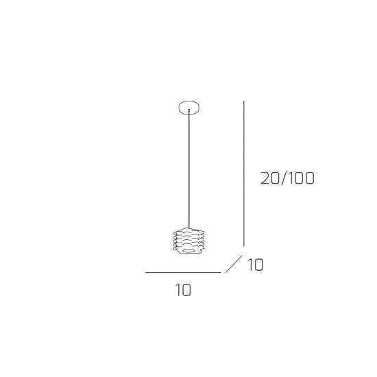 Sospensione Contemporanea Rubik Metallo Cromo Diffusore Cristallo 1 Luce G9 1126_S1