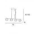 Sospensione Contemporanea Rubik Metallo Cromo Diffusore Cristallo 4 Luci G9 1126_S4