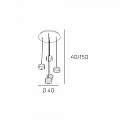 Sospensione Contemporanea Rubik Metallo Cromo Diffusore Cristallo 5 Luci G9 1126_S5
