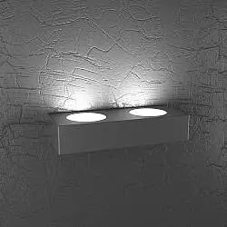 Applique Moderna Plate Metallo Grigio Antracite 2 Luci Gx53