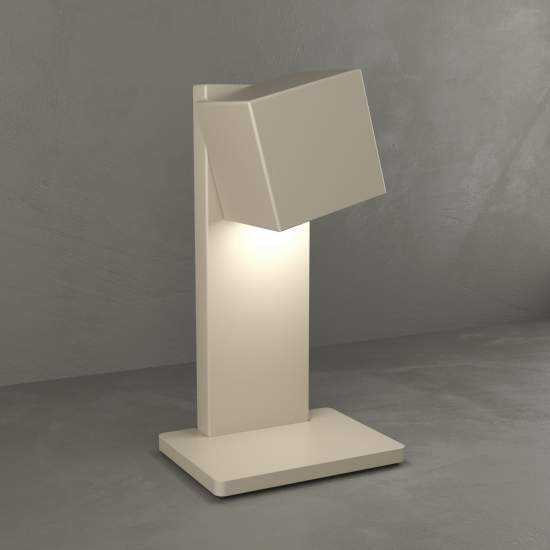 Lampada Scrivania-Ufficio Moderna Plate Metallo Sabbia 1 Luce Gx53 1129_P-SA