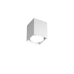 Plafoniera Moderna Cubica Plate Metallo Bianco 1 Luce Gx53 10Cm