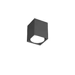 Plafoniera Moderna Cubica Plate Metallo Grigio Antracite 1 Luce Gx53 10Cm