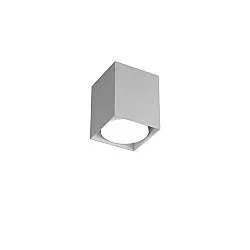 Plafoniera Moderna Cubica Plate Metallo Grigio 1 Luce Gx53 10Cm