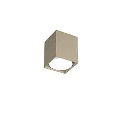 Plafoniera Moderna Cubica Plate Metallo Sabbia 1 Luce Gx53 10Cm