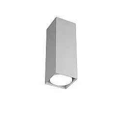 Plafoniera Moderna Cubica Plate Metallo Grigio 1 Luce Gx53 25Cm