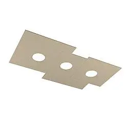 Plafoniera Moderna Rettangolare Plate Metallo Sabbia 3 Luci Gx53