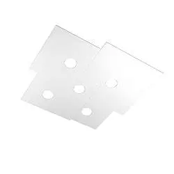 Plafoniera Moderna Plate Metallo Bianco 5 Luci Gx53