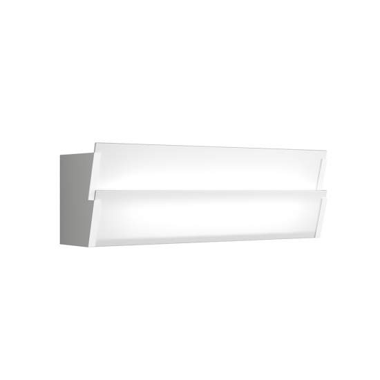 Applique Moderna Roof Metallo Bianco Diffusore Vetro Extrachiaro 2 Luci E27 1131_AG