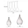 Sospensione Contemporanea Drop Metallo Bianco Vetro Grigio 4 Luci E14 1134BI_S4RPM-GR