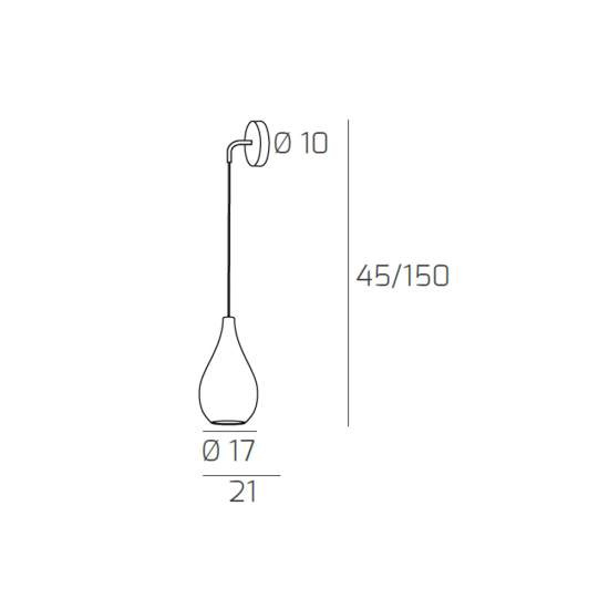 Applique Contemporanea Drop Metallo E Vetro Cromo 1 Luce E14 1134CR_A-CR