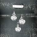 Sospensione Contemporanea Drop Metallo E Vetro Cromo 3 Luci E14 1134CR_S3TM-CR