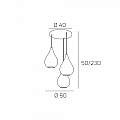 Sospensione Contemporanea Drop Metallo E Vetro Cromo 3 Luci E14 1134CR_S3TM-CR