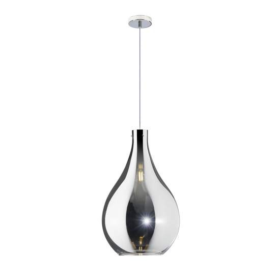 Sospensione Contemporanea Drop Metallo E Vetro Cromo 1 Luce E14 D.26Cm 1134CR_SG-CR