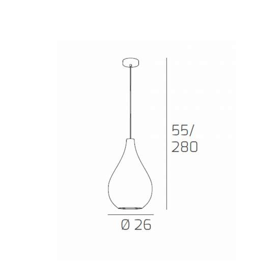 Sospensione Contemporanea Drop Metallo E Vetro Cromo 1 Luce E14 D.26Cm 1134CR_SG-CR