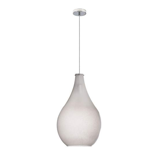 Sospensione Contemporanea Drop Metallo Cromo Vetro Grigio 1 Luce E14 D.26Cm 1134CR_SG-GR
