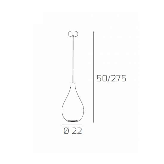 Sospensione Contemporanea Drop Metallo Cromo Vetro Cromo 1 Luce E14 D.22Cm 1134CR_SM-CR