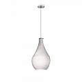 Sospensione Contemporanea Drop Metallo Cromo Vetro Grigio 1 Luce E14 D.22Cm 1134CR_SM-GR