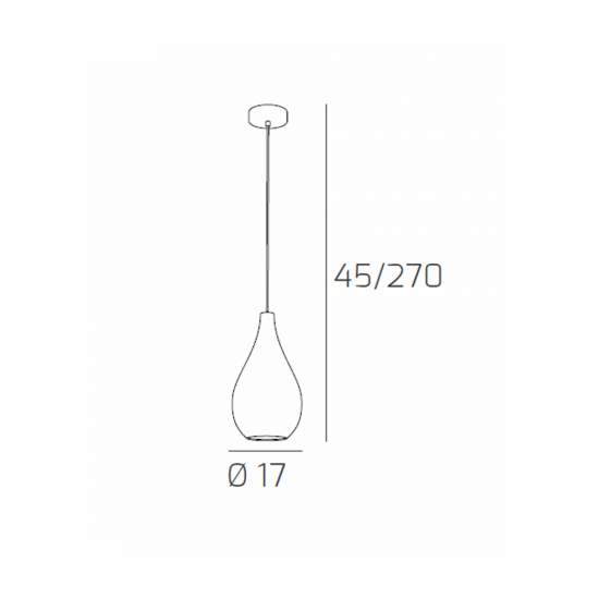 Sospensione Contemporanea Drop Metallo Cromo Vetro Cromo 1 Luce E14 D.17Cm 1134CR_SP-CR