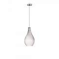 Sospensione Contemporanea Drop Metallo Cromo Vetro Grigio 1 Luce E14 D.17Cm 1134CR_SP-GR