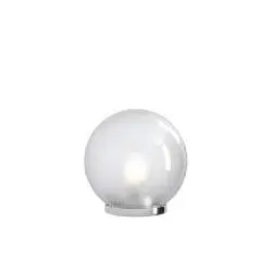 Lampada Contemporanea Glitter Metallo Cromo Vetro Soffiato Trasp 1 Luce E27 25Cm