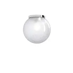 Plafoniera Contemp Glitter Metallo Cromo Vetro Soffiato Trasp 1 Luce E27 25Cm