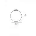 Plafoniera Contemp Glitter Metallo Cromo Vetro Soffiato Trasp 1 Luce E27 25Cm 1135_PL25