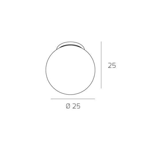 Plafoniera Contemp Glitter Metallo Cromo Vetro Soffiato Trasp 1 Luce E27 25Cm 1135_PL25