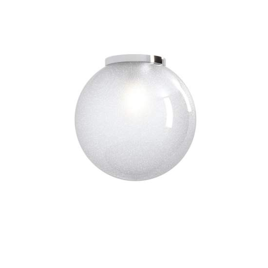 Plafoniera Contemp Glitter Metallo Cromo Vetro Soffiato Trasp 1 Luce E27 30Cm 1135_PL30