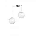 Sospensione Contemporanea Glitter Metallo Cromo Vetro Soffiato Trasp 2 Luci E14 1135_S2-20