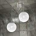 Sospensione Contemporanea Glitter Metallo Cromo Vetro Soffiato Trasp 2 Luci E14 1135_S2-20