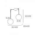 Sospensione Contemporanea Glitter Metallo Cromo Vetro Soffiato Trasp 2 Luci E14 1135_S2-20