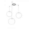 Sospensione Contemporanea Glitter Metallo Cromo Vetro Soffiato Trasp 3 Luci E14 1135_S3-20