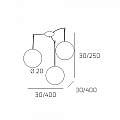Sospensione Contemporanea Glitter Metallo Cromo Vetro Soffiato Trasp 3 Luci E14 1135_S3-20