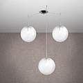 Sospensione Contemp Glitter Metallo Cromo Vetro Soffiato Trasp 3 Luci E27 25Cm 1135_S3-25