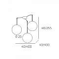 Sospensione Contemp Glitter Metallo Cromo Vetro Soffiato Trasp 3 Luci E27 25Cm 1135_S3-25