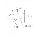 Sospensione Contemp Glitter Metallo Cromo Vetro Soffiato Trasp 3 Luci E27 40Cm 1135_S3-40