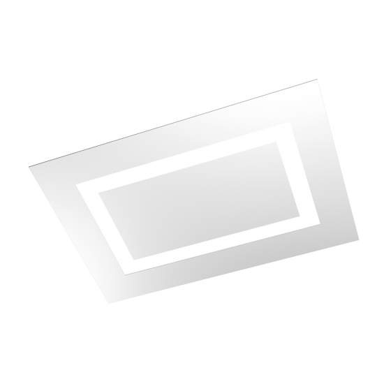 Plafoniera Moderna Rettangolare Carpet Metallo Bianco 4 Luci 2G11 70X47Cm 1137_RG-BI