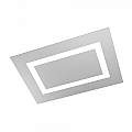 Plafoniera Moderna Rettangolare Carpet Metallo Grigio 4 Luci 2G11 70X47Cm 1137_RG-GR