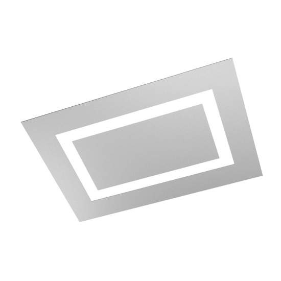 Plafoniera Moderna Rettangolare Carpet Metallo Grigio 4 Luci 2G11 70X47Cm 1137_RG-GR