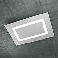 Plafoniera Moderna Rettangolare Carpet Metallo Grigio 4 Luci 2G11 70X47Cm 1137_RG-GR